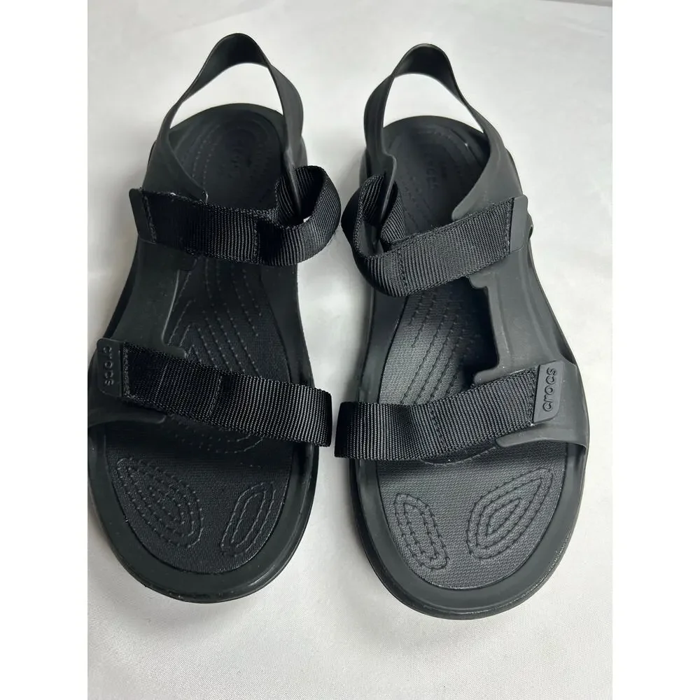 NWOT Crocs Swiftwater Expedition Sandal Shoes Strap  Black Rubber  men Size 11 M